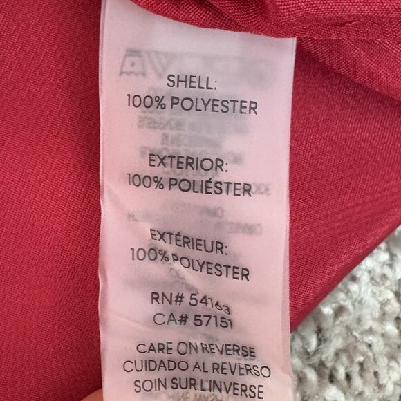 Calvin Klein Women's Satin Blouse Plus Size 1X Red Wrap Front V-Neck NWT $89 - Picture 15 of 16